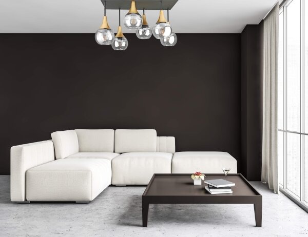 Prisadený luster SOMA 6xE27/60W/230V čierna/zlatá/číra