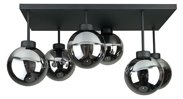 Prisadený luster DEA 6xE14/60W/230V čierna/dymová čierna