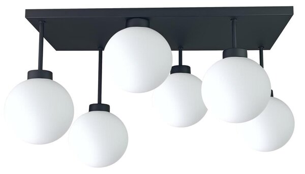 Prisadený luster DEA 6xE14/60W/230V čierna/biela