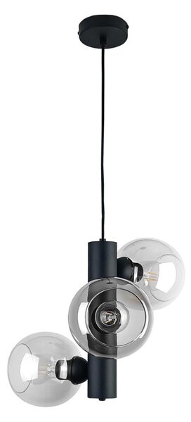 Luster na lanku TUBE 3xE27/60W/230V čierna/číra