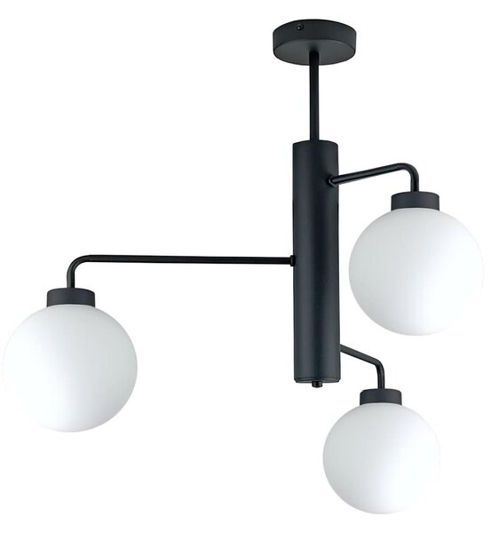 Luster na tyči FLEX 3xE27/60W/230V čierna/biela
