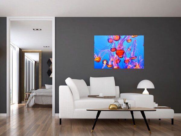 Obraz medúz v mori (90x60 cm)