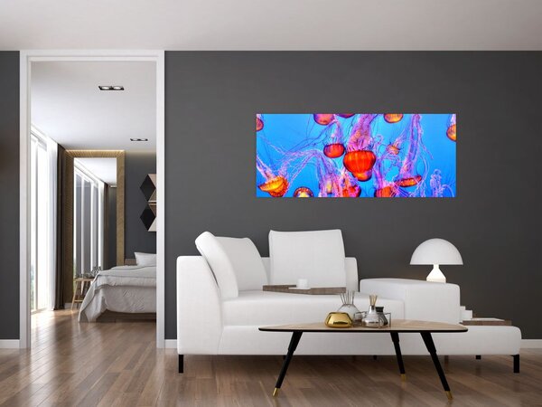 Obraz medúz v mori (120x50 cm)
