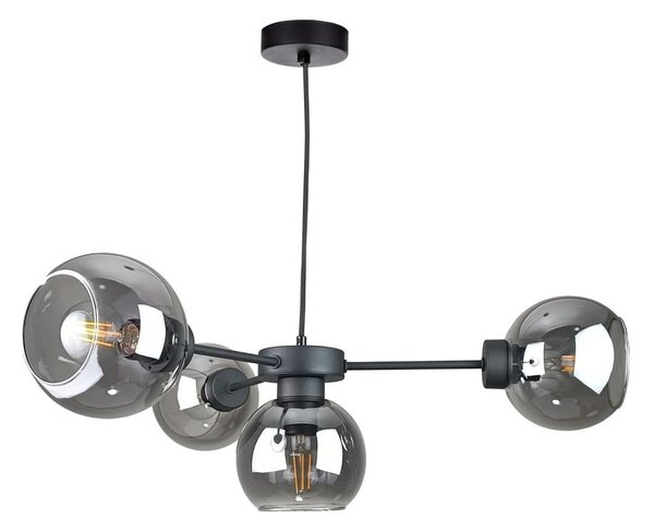 Luster na lanku KALIOPE 4xE27/60W/230V čierna/dymová čierna