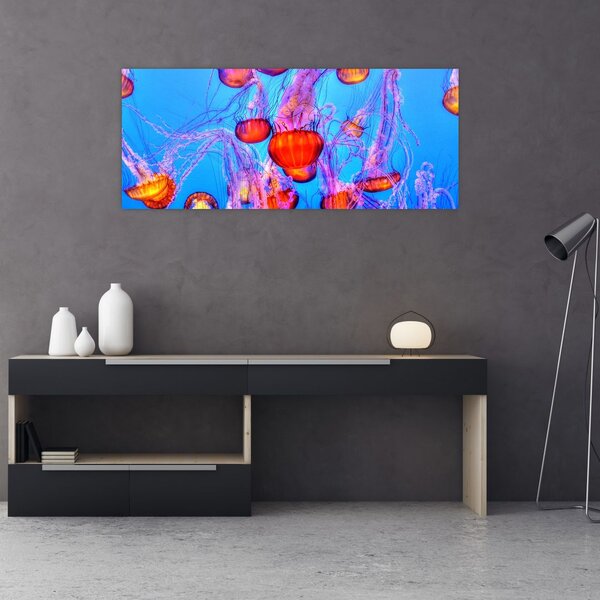 Obraz medúz v mori (120x50 cm)