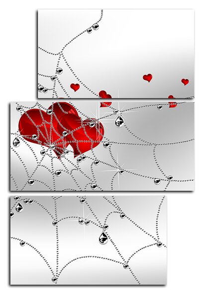 Obraz na plátne - Srdce v striebornej pavučine - obdĺžnik 778C (90x60 cm)