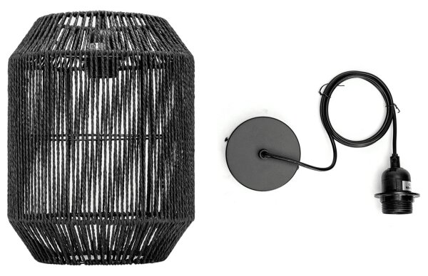 Aigostar - Luster na lanku 1xE27/60W/230V čierna