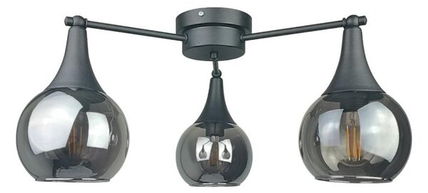 Prisadený luster STAR 3xE27/60W/230V čierna/dymová čierna
