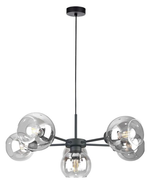 Luster na lanku KALIOPE 6xE27/60W/230V čierna/číra