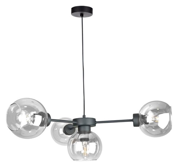 Luster na lanku KALIOPE 4xE27/60W/230V čierna/číra