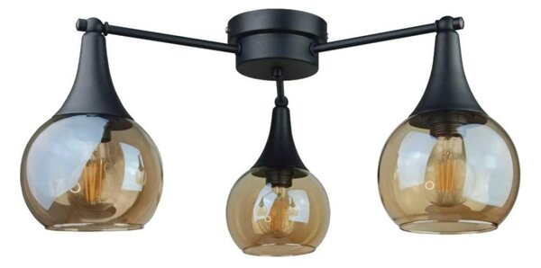 Prisadený luster STAR 3xE27/60W/230V čierna/dymová béžová