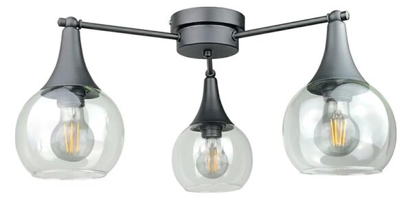 Prisadený luster STAR 3xE27/60W/230V čierna/číra