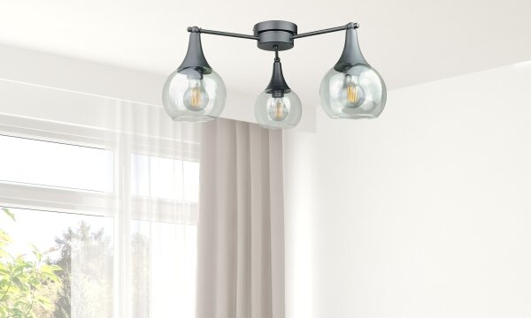 Prisadený luster STAR 3xE27/60W/230V čierna/číra