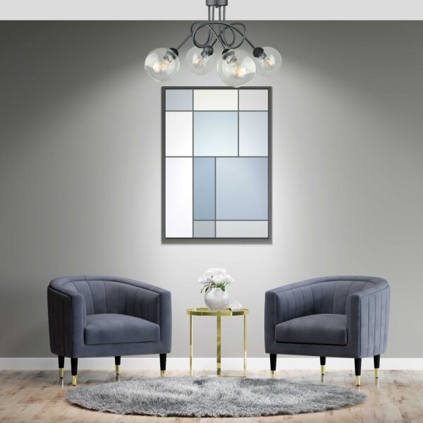 Prisadený luster EVIE 4xE27/60W/230V antracit/číra