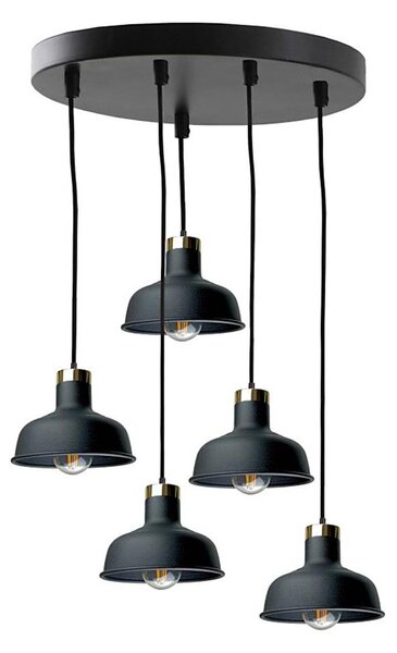 Luster na lanku HEBE 5xE27/60W/230V čierna