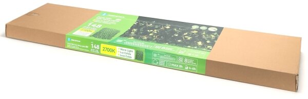 Aigostar - LED Solárna reťaz 148xLED/2x1,2m IP65 teplá biela ivy