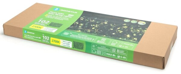 Aigostar - LED Solárna reťaz 102xLED/2x0,7m IP65 teplá biela ivy