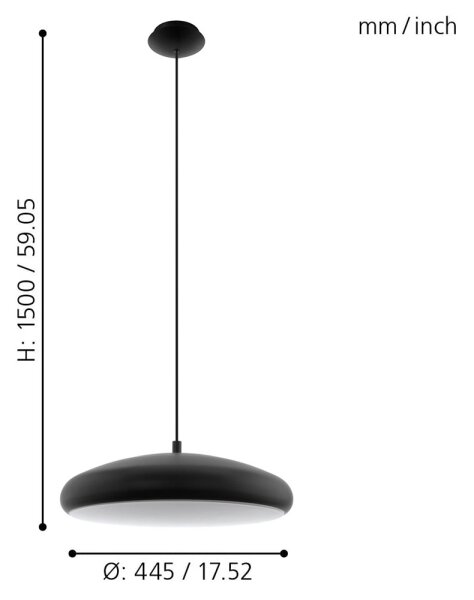 Eglo 33328 - LED RGBW Stmievateľný luster na lanku RIODEVA-C LED/27W/230V čierna