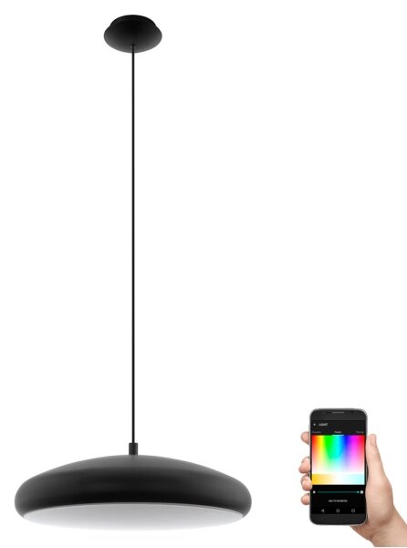 Eglo 33328 - LED RGBW Stmievateľný luster na lanku RIODEVA-C LED/27W/230V čierna