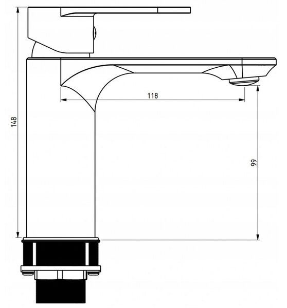 Mexen Milo, umývadlová batéria, čierna matná, 71300-70