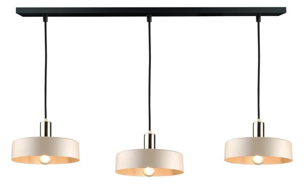 Luster na lanku LATTE 3xE27/60W/230V béžová/čierna/zlatá