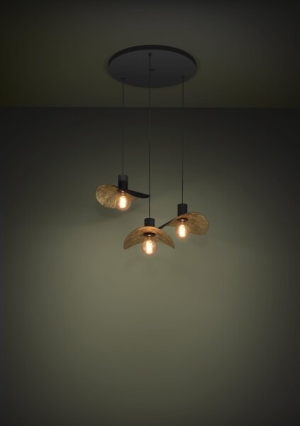 Eglo 390395 - Luster na lanku SACEDA 3xE27/40W/230V čierna/zlatá