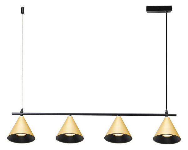 Luster na lanku CONE 4xGU10/10W/230V zlatá/čierna