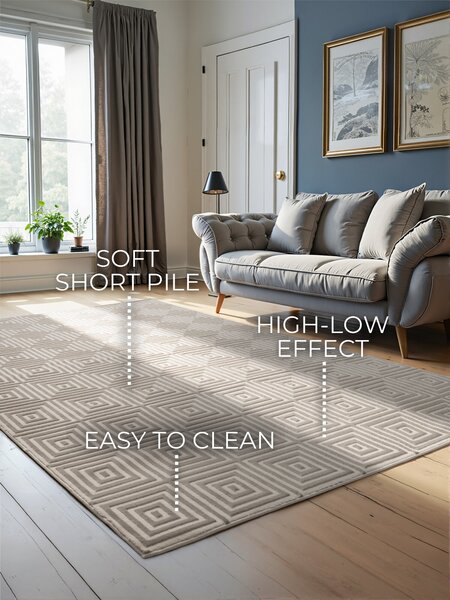 ELLE Decoration , Kusový koberec Perles 106184 White Cream z kolekcie Elle, 120x170, béžová, obývacia izba