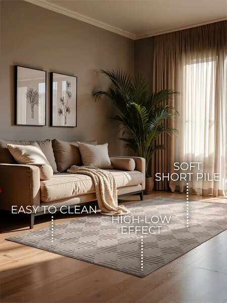ELLE Decoration, Kusový koberec Perles 106183 Cream Beige z kolekcie Elle, 120x170, béžová, obývacia izba
