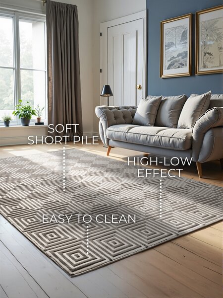 ELLE Decoration, Kusový koberec Perles 106185 White Grey z kolekcie Elle, 120x170, šedá, obývacia izba