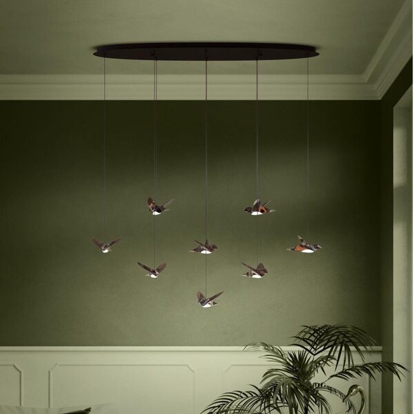 Eglo 390055 - LED Stmievateľný luster na lanku PARATEBUENO 8xLED/4,2W/230V čierna