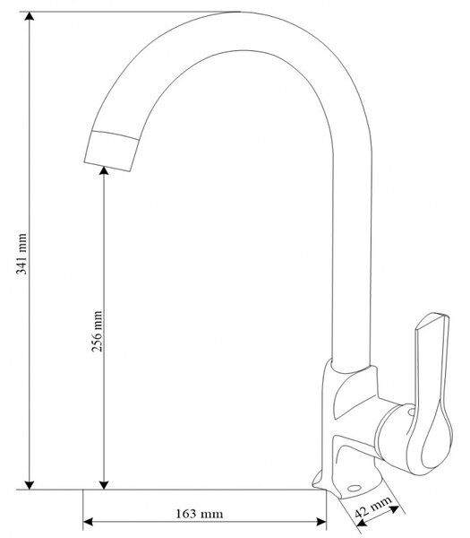 Mexen Sabre, vysoká drezová batéria, chrómová, 72190-00