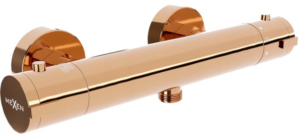 Mexen KAI, termostatická sprchová batéria so spodným 1/2" pripojením sprchy, ružové zlato, 77100-60