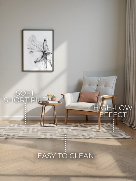 ELLE Decoration , Behúň Perles 106188 Cream z kolekcie Elle, 80x240, béžová, obývacia izba