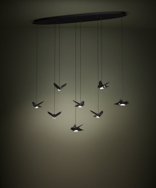 Eglo 390055 - LED Stmievateľný luster na lanku PARATEBUENO 8xLED/4,2W/230V čierna