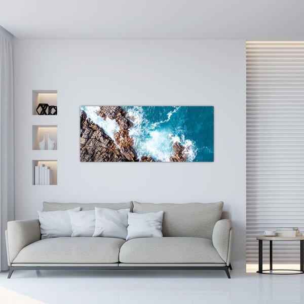 Obraz skál a mora (120x50 cm)