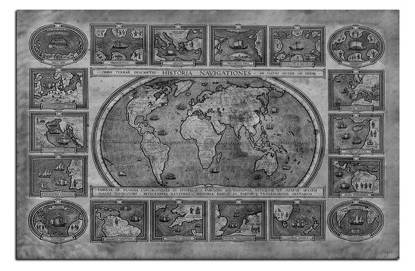 Obraz na plátne - Starodávna mapa sveta 1100QA (60x40 cm)