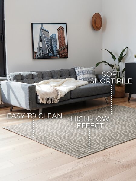 ELLE Decoration, Kusový koberec Perles 106190 Cream Grey z kolekcie Elle, 120x170, šedá, obývacia izba