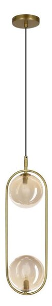 Luster na lanku CORDEL 2xG9/28W/230V mosadz/dymová béžová