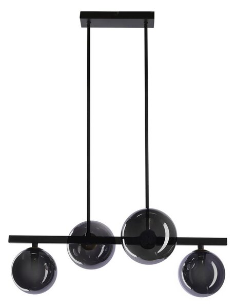 Luster na lanku KAMA 4xG9/28W/230V čierna/dymová čierna
