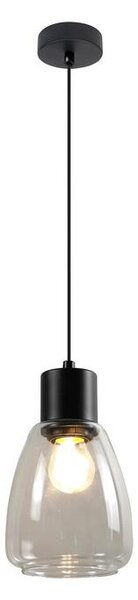 Luster na lanku MOLDO 1xE27/40W/230V čierna/číra