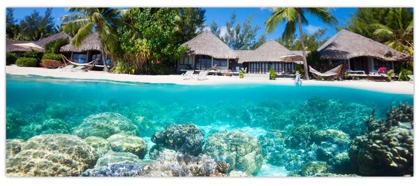 Obraz pláže na tropickom ostrove (120x50 cm)