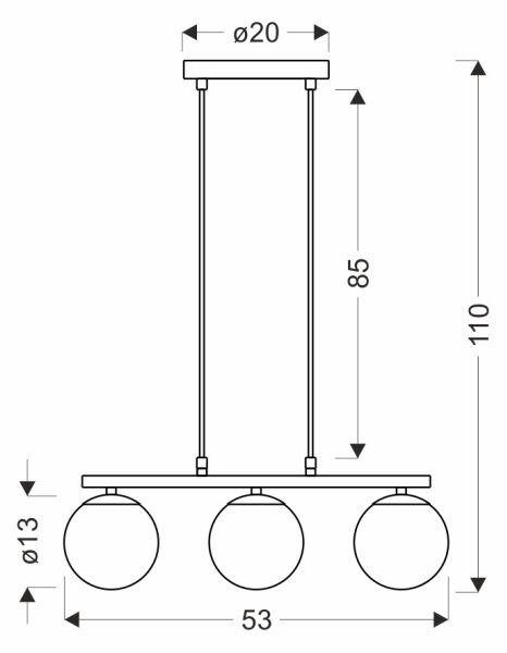 Luster na lanku CARRINE 3xE14/40W/230V hnedá