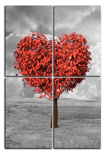 Obraz na plátne - Srdce v tvare stromu- obdĺžnik 7106D (90x60 cm)