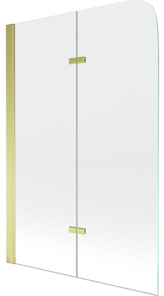 Mexen FELIX, vaňová zástena, 2-krídlová, 80 x 140 cm, zlatá-transparentná, 890-080-002-50-00