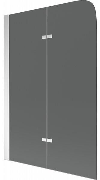 Mexen FELIX, vaňová zástena, 2-krídlová, 80 x 140 cm, šedá, 890-080-002-01-40