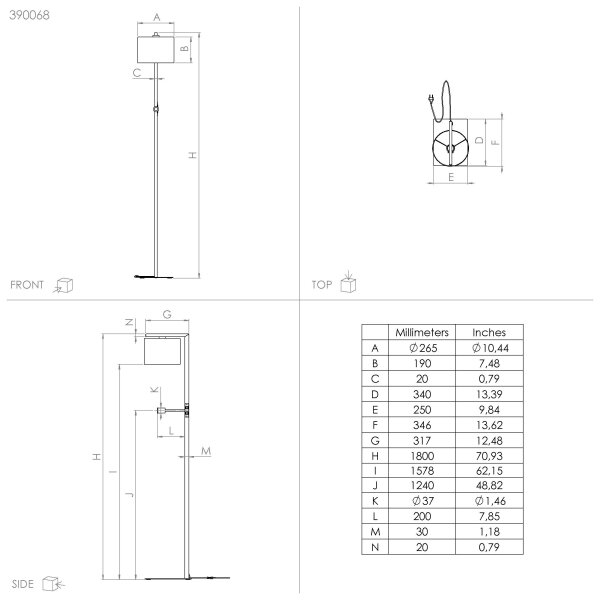 Eglo 390068 - LED Stojacia lampa FOLIGNO 1xE27/40W/230V + LED/3,8W
