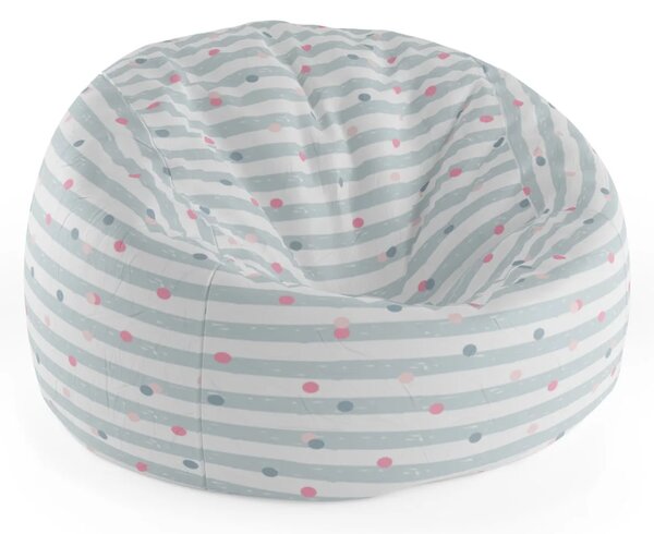 Sablio Sedací vak Cocoon Bodky a pruhy - 75 x 45 x 35 cm