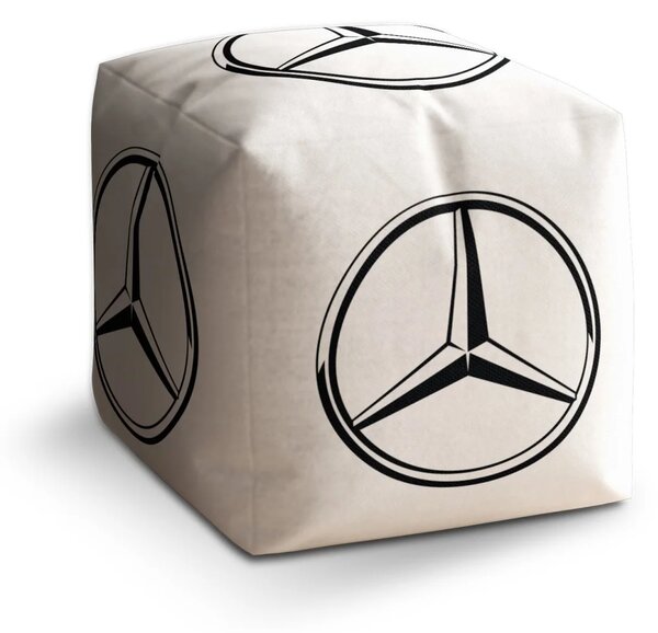 Sablio Taburet Cube Logo 1 Biela - 40x40x40 cm