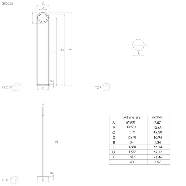 Eglo 390022 - LED Stmievateľná stojacia lampa MONTEFANO LED/20W/230V 3000K